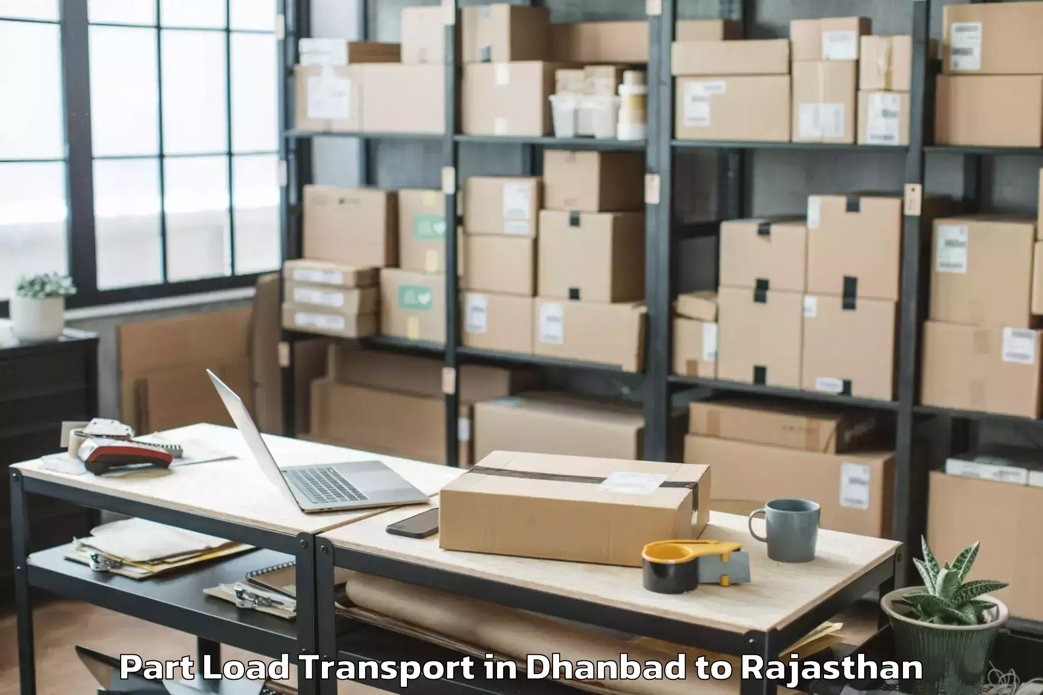 Book Dhanbad to Hindoli Part Load Transport Online